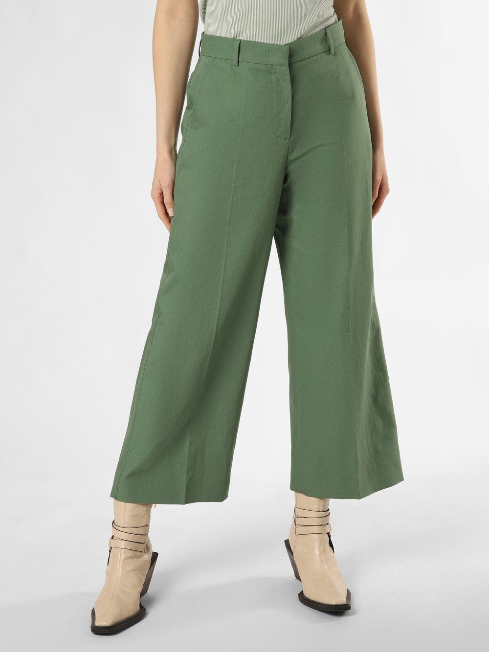 Weekend Max Mara Spodnie z zawartością lnu - Zircone Kobiety Bawełna zielony, 38