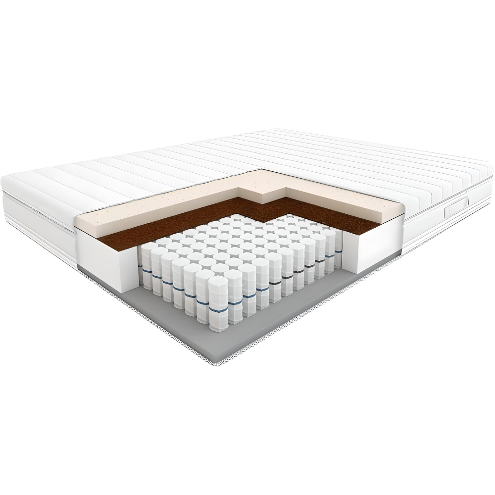 Materac Lambada Hilding 200x200 cm sprężynowy, lateks, kokos H3 średnio twardy