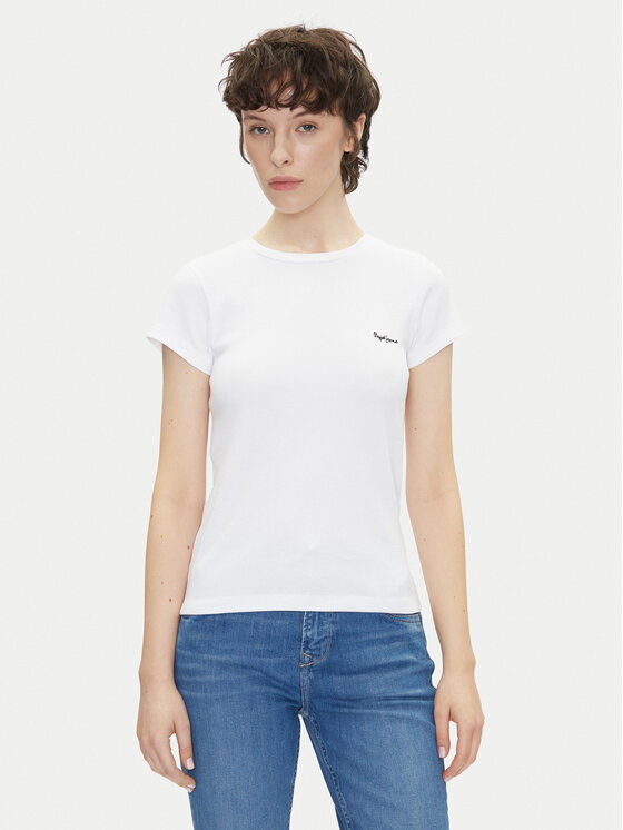 Pepe Jeans T-Shirt PL506037 Biały Regular Fit