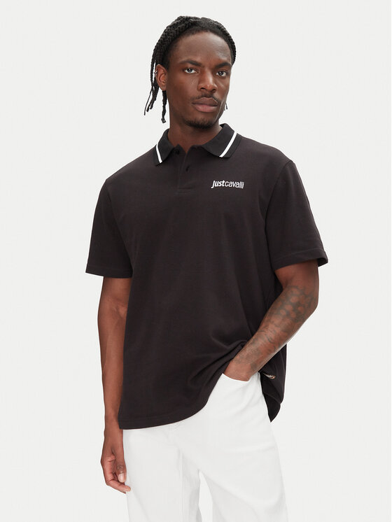 Just Cavalli Polo 78OAGT15 Czarny Regular Fit