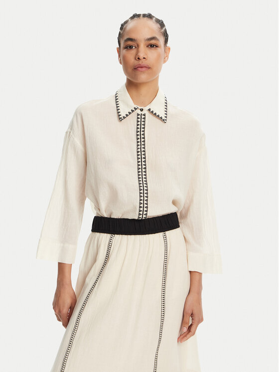 Devotion TWINS Koszula Gaia 025.001G Écru Regular Fit