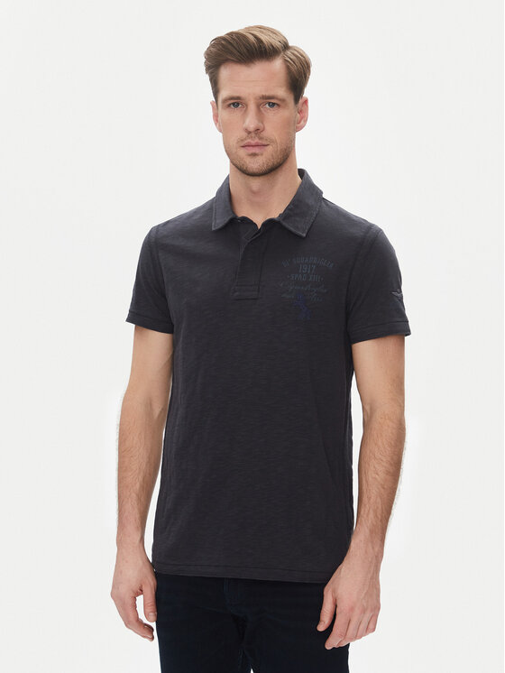 Aeronautica Militare Polo 251PO1857J680 Granatowy Regular Fit