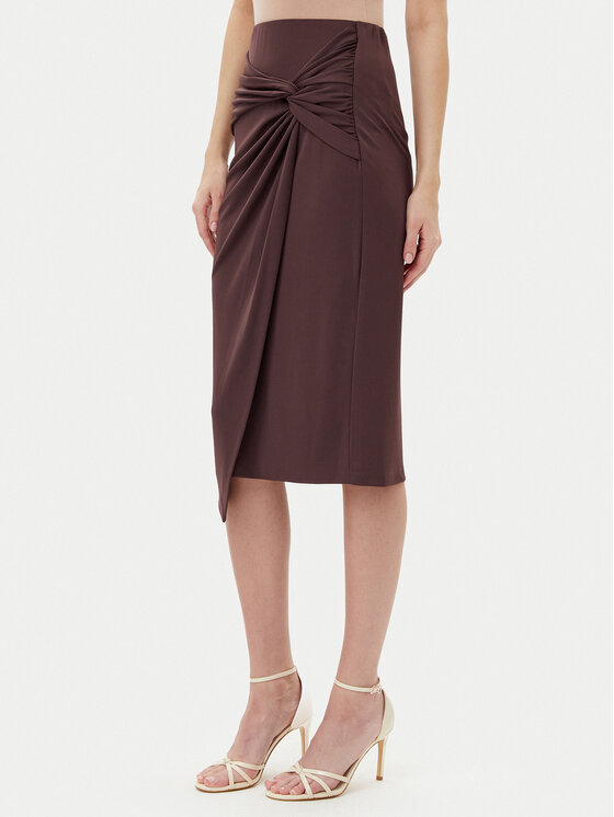 Rinascimento Spódnica midi CFC0123489003 Brązowy Regular Fit