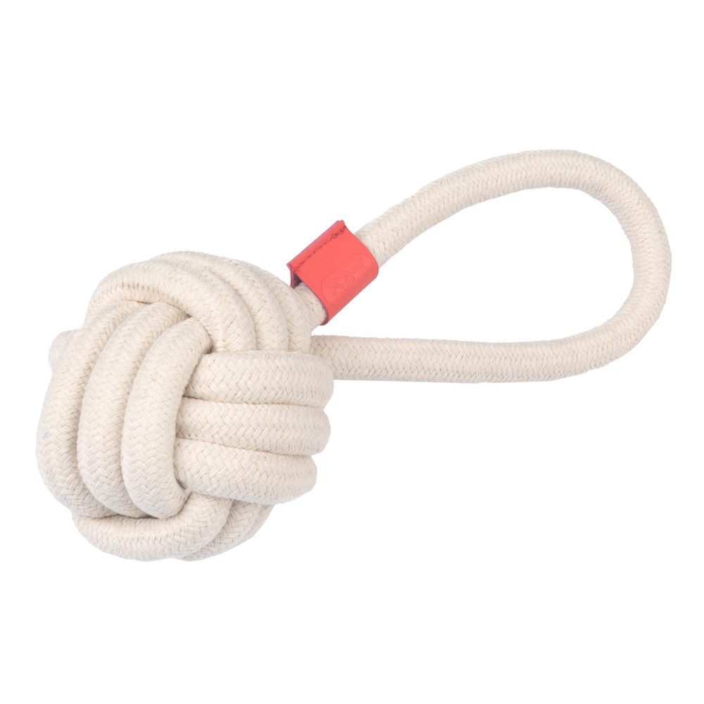 TIAKI Zabawka dla psa piłka sznurowa z uchwytem  - dł. 23 x Ø 8,3 cm miniaturka
