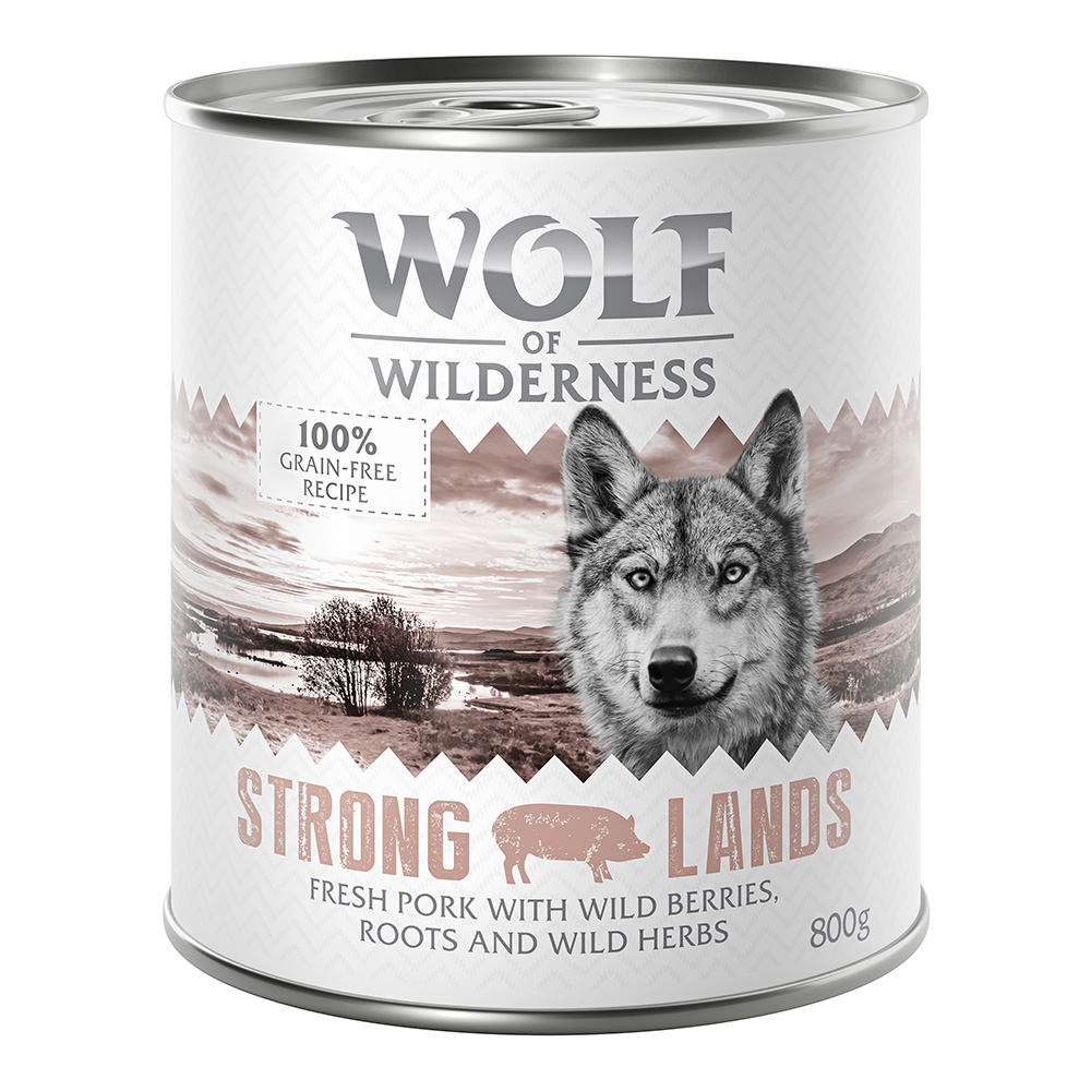 Megapakiet Wolf of Wilderness Monoprotein Adult, 24 x 800 g - Strong Lands, wieprzowina