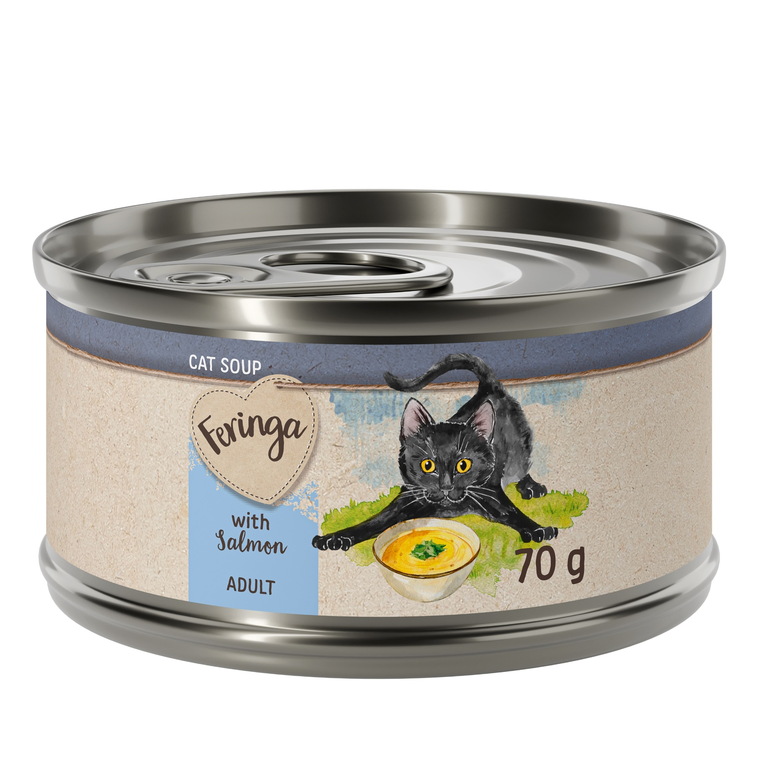 Korzystny pakiet Feringa cat soup, zupa dla kota, 24 x 70 g - Łosoś