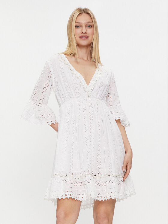 Iconique Sukienka letnia Giorgia IC24-002 Biały Regular Fit