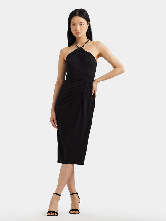 Lauren Ralph Lauren Sukienka koktajlowa 250933432001 Czarny Slim Fit