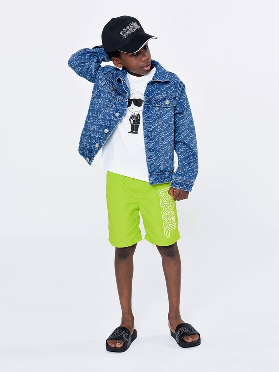Karl Lagerfeld Kids Szorty kąpielowe Z90049 Zielony Regular Fit