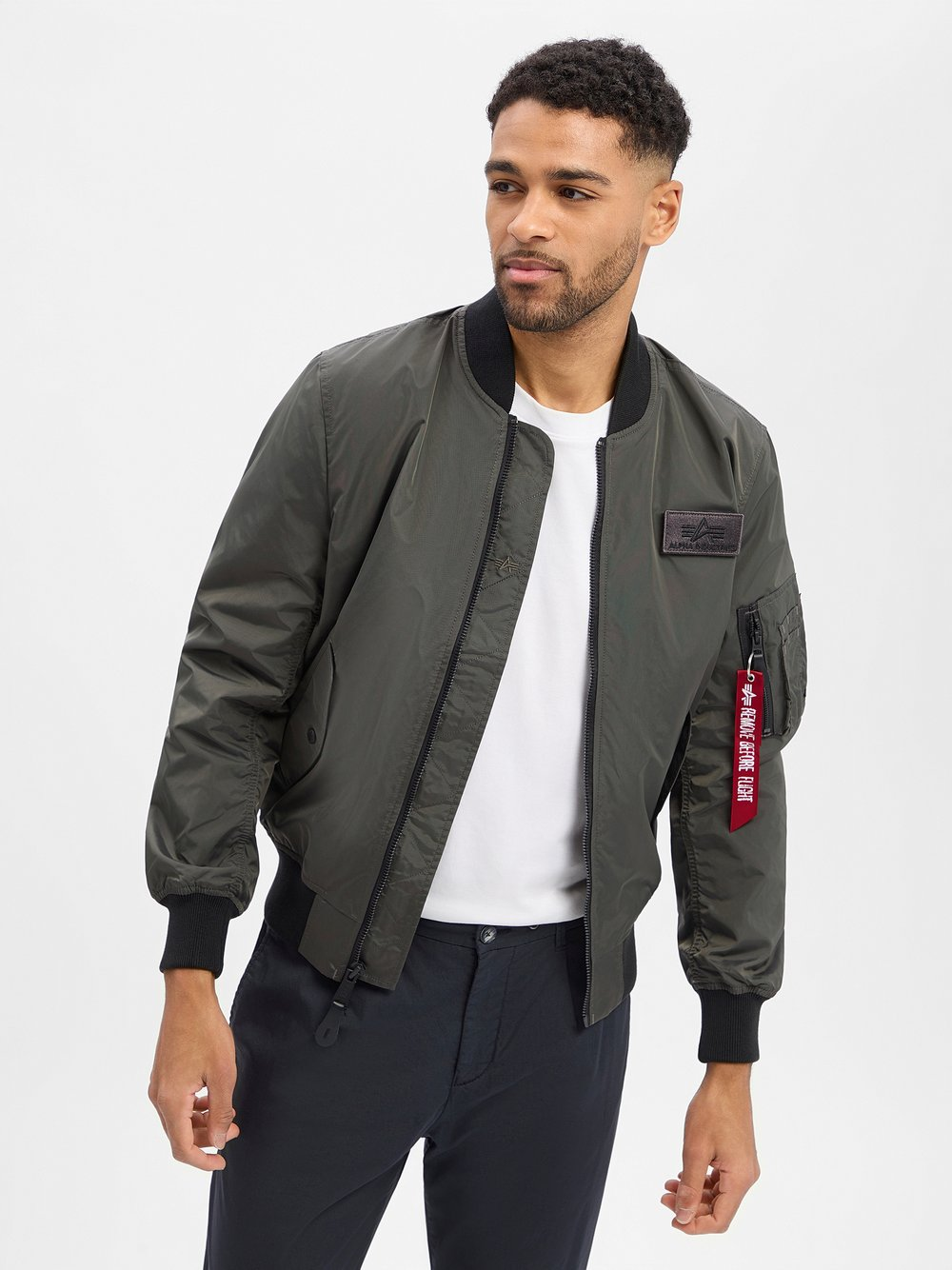 Alpha Industries Męska kurtka bomber - MA-1 TTC Mężczyźni Sztuczne włókno szary, M