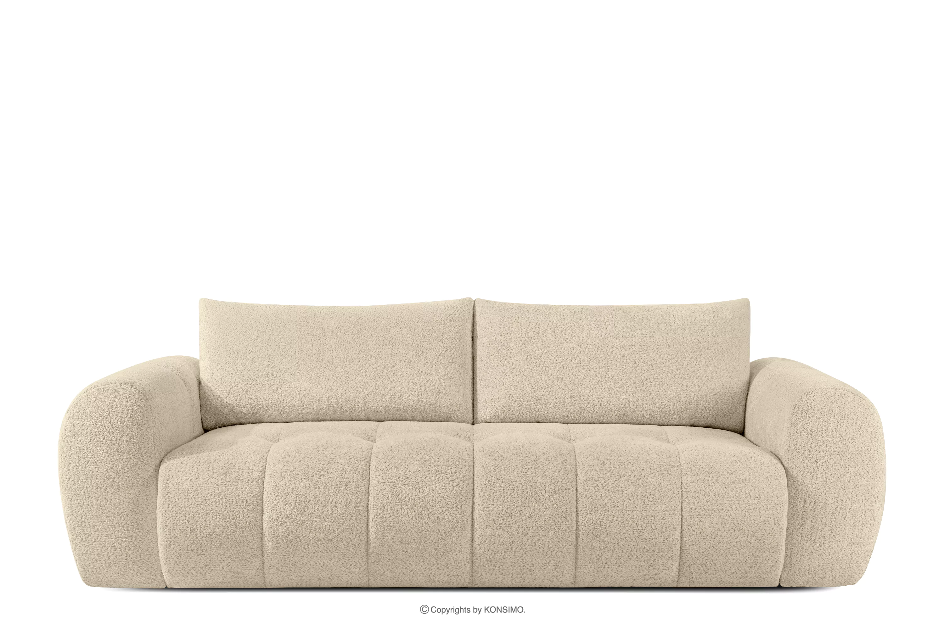 Sofa trzyosobowa w tkaninie boucle jasny beżowy LIRA