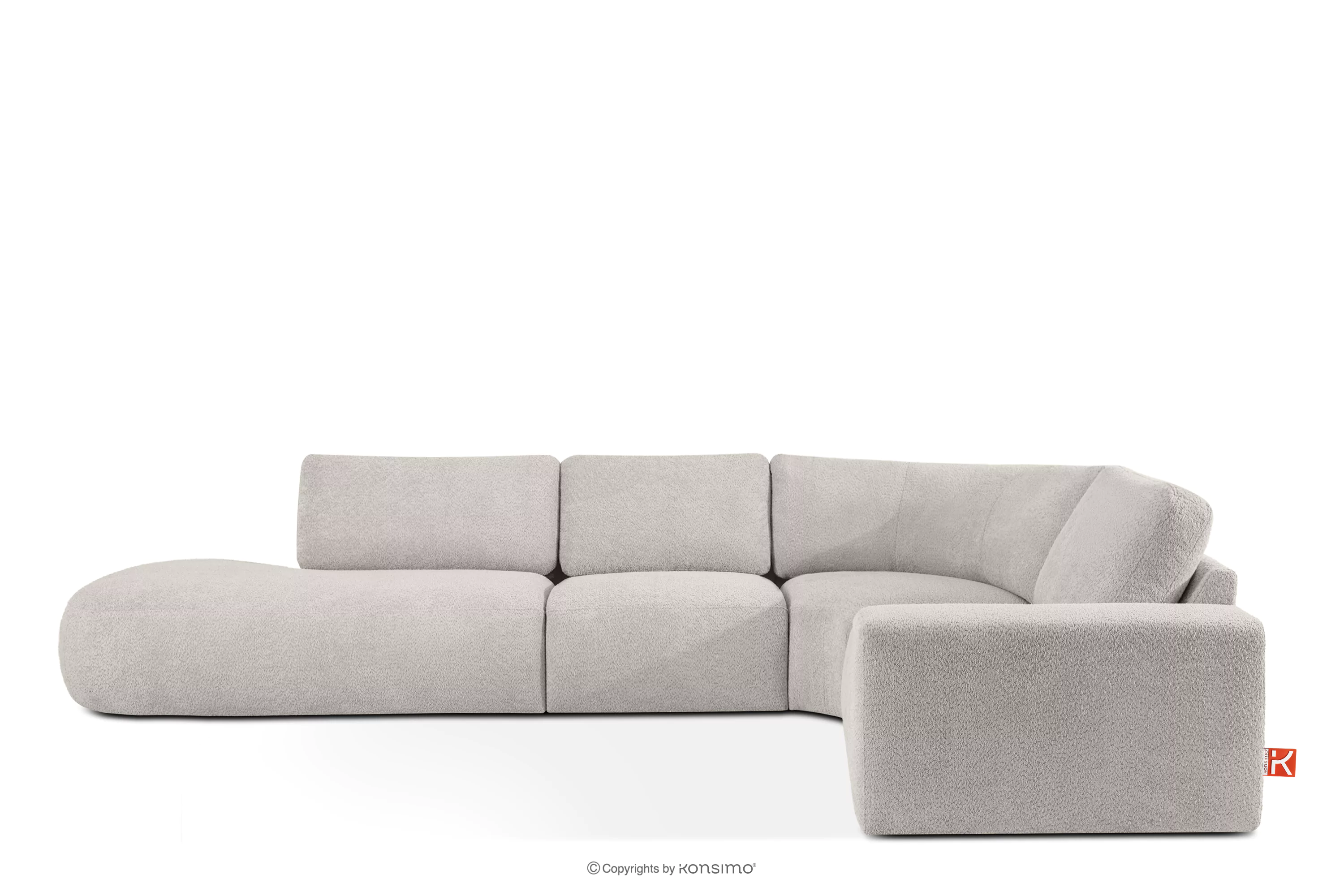 Nrożnik modułowy w organicznym kształcie tkanina boucle lewy brązowy ZUCCO