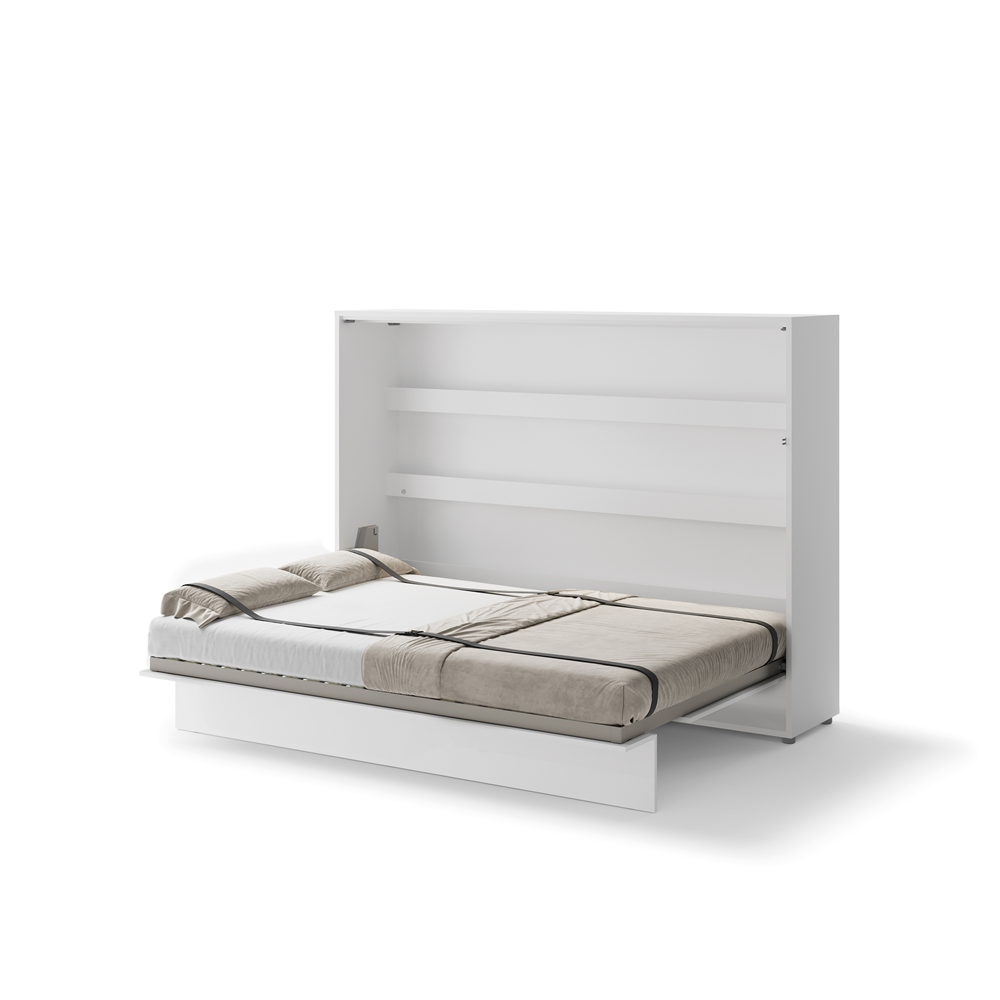 Półkotapczan poziomy BC-04 Bed Concept 140x200 cm Biały połysk półkotapczan, półkotapczany, półkotapczany Lenart, półkotapczan Lenart, Bed Concept, łóżko w szafie, składane łóżko