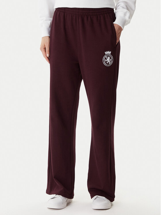 Tommy Hilfiger Spodnie dresowe UW0UW06081 Bordowy Wide Leg