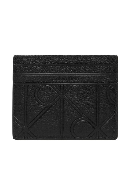 Calvin Klein Etui na karty kredytowe Xl Emblem Aop Emboss Card Case LV04D1174G Czarny