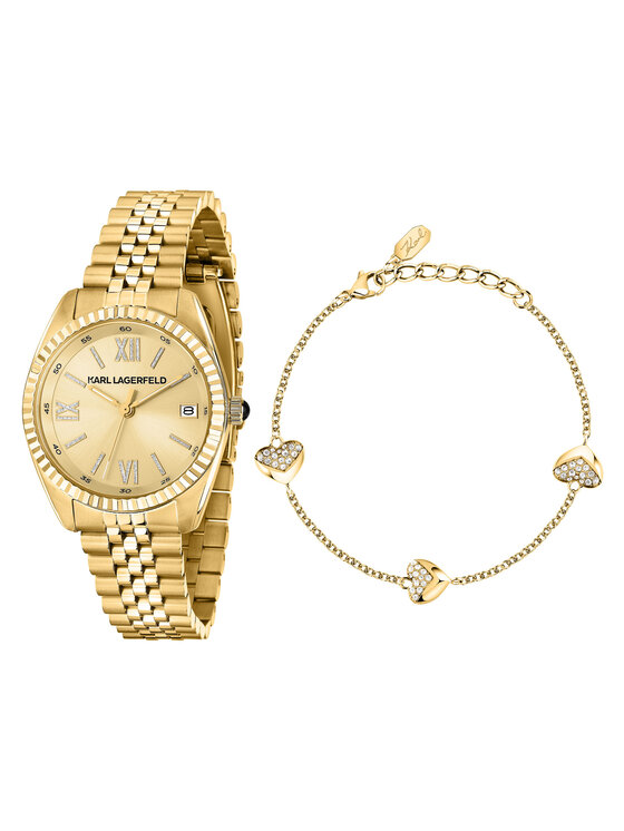 KARL LAGERFELD Zestaw zegarek i bransoletka R0553108501 Złoty