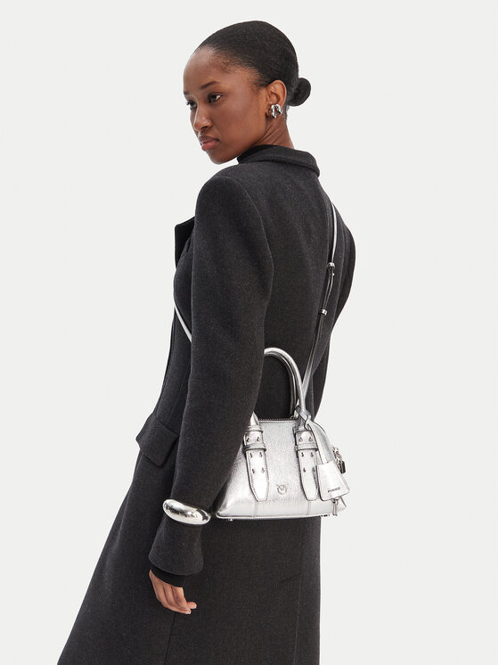 PINKO Torebka Bowling Bag Zip Mini AI 25-26 PLTT 105333 A0QO Srebrny