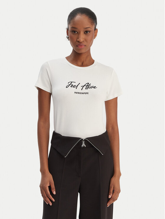 Patrizia Pepe T-Shirt 8M1807/J051-W146 Biały Regular Fit