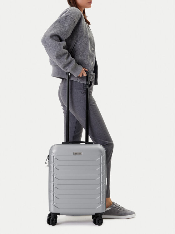 GINO ROSSI Walizka kabinowa GIN-S-003-05-SILVER Srebrny