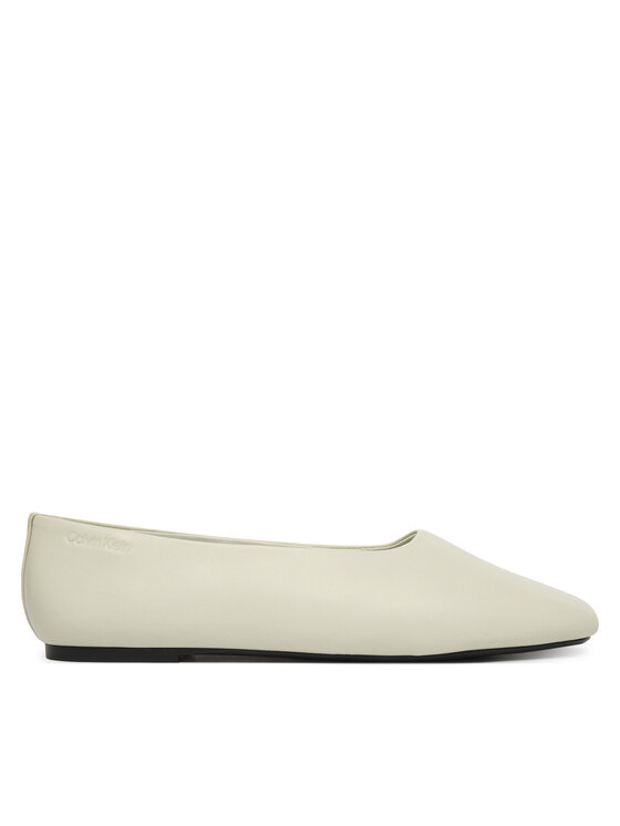 Calvin Klein Baleriny Round Ballerina Lth HW0HW02943 Biały