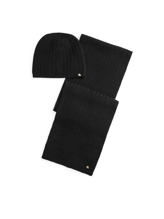 LAUREN RALPH LAUREN Zestaw Szalik i Czapka 454P04471001 Czarny