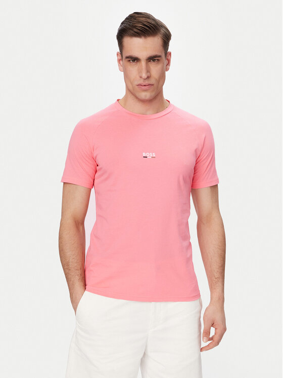 BOSS T-Shirt 50517970 Różowy jasny Slim Fit