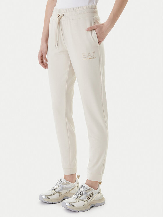 EA7 Emporio Armani Spodnie dresowe 8NTP66 TJ9RZ U1088 Beżowy Regular Fit