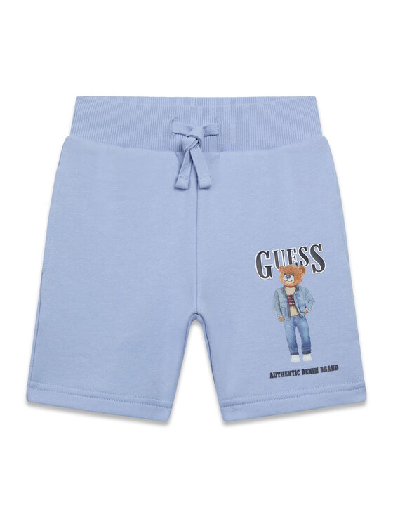 Guess Szorty materiałowe N6RD02 KAD74 Błękitny Regular Fit