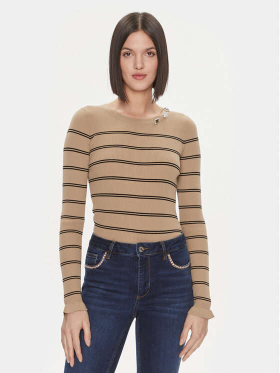 Liu Jo Sweter MF3001 MS99E Brązowy Slim Fit