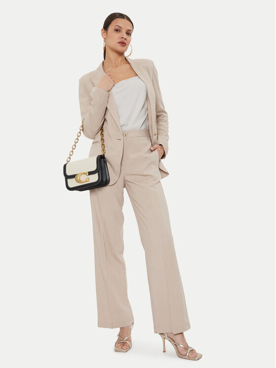 ViCOLO Spodnie materiałowe TB1562 Beżowy Relaxed Fit