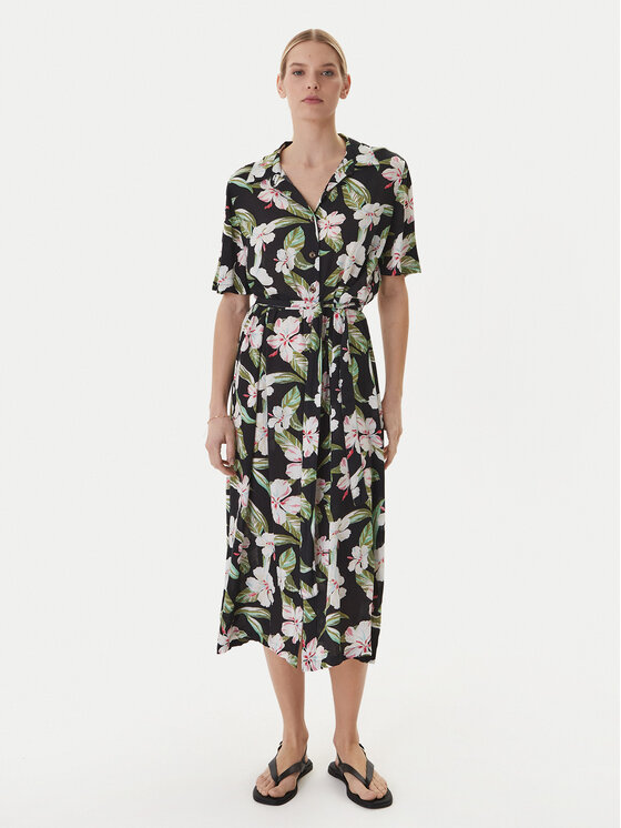 Roxy Sukienka koszulowa Island Escape ERJWD03865 Czarny Regular Fit