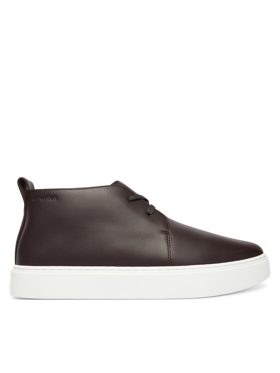 Calvin Klein Sneakersy Hybrid Clean Cup Mid Boot Lth HM0HM02010 Bordowy