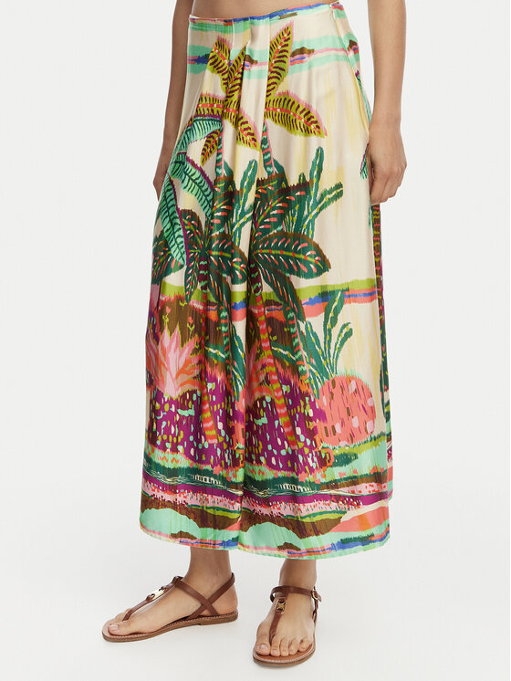 LOLA CASADEMUNT Spódnica midi LS2608001 Kremowy Regular Fit