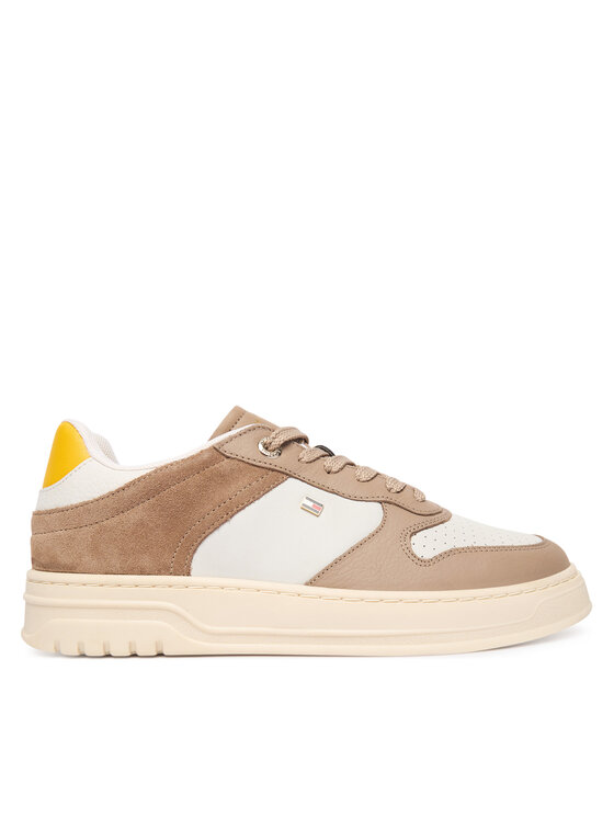 Tommy Hilfiger Sneakersy Th Sporty Cupsole Tumbled Ltr FW0FW09024 Beżowy