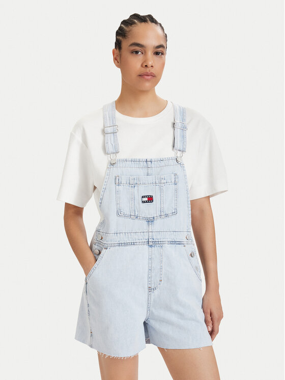 Tommy Jeans Ogrodniczki Dungaree DW0DW22402 Niebieski jasny Relaxed Fit