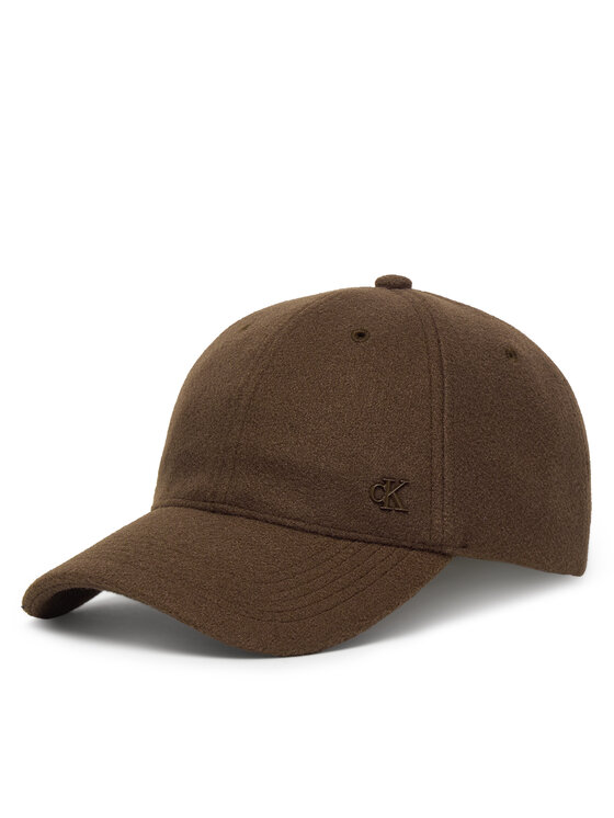 Calvin Klein Czapka z daszkiem Felt W Metal Plaque Cap LV04D5054G Brązowy