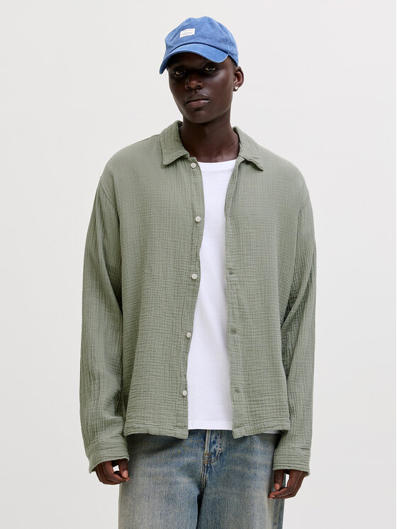 Jack & Jones Koszula Nantucket 12291804 Zielony Relaxed Fit