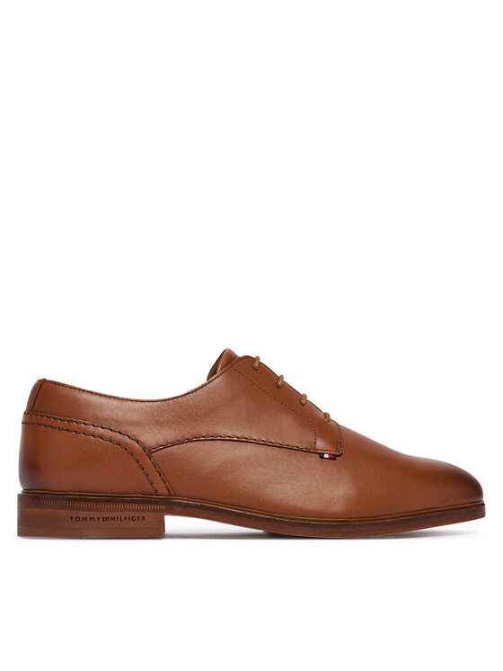 Tommy Hilfiger Półbuty Hilfiger Leather Dress Shoe FM0FM05777 Brązowy