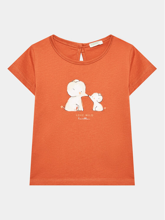 United Colors Of Benetton T-Shirt 3I1XA102U Pomarańczowy Regular Fit