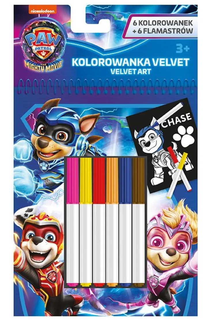 Zestaw kolorowanek z flamastrami 12 el. Psi Patrol