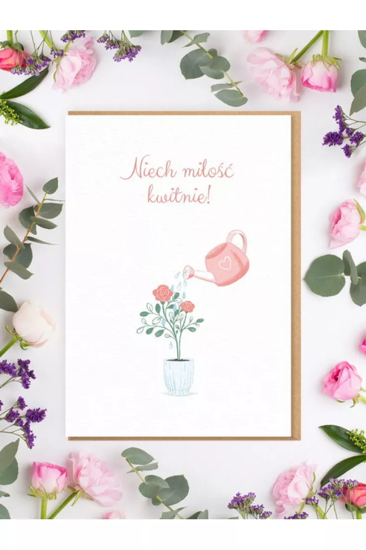Karnet Ślub - Niech miłość kwitnie