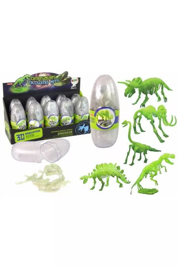 Świecący szkielet 3D dinozaury mamut w jajku