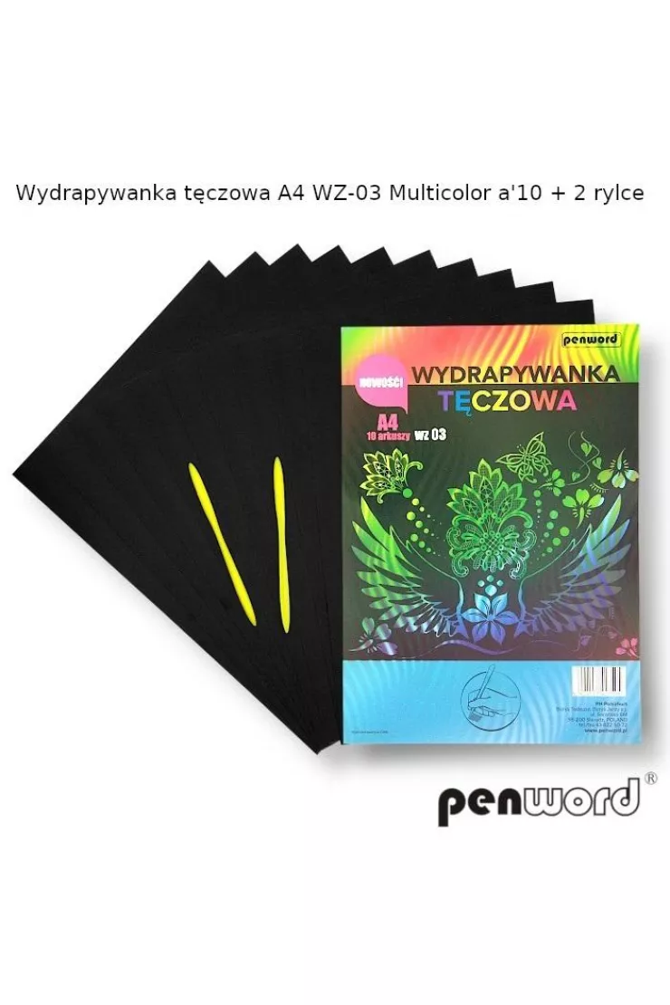 Wydrapywanka tęczowa A4 multicolor WZ-03