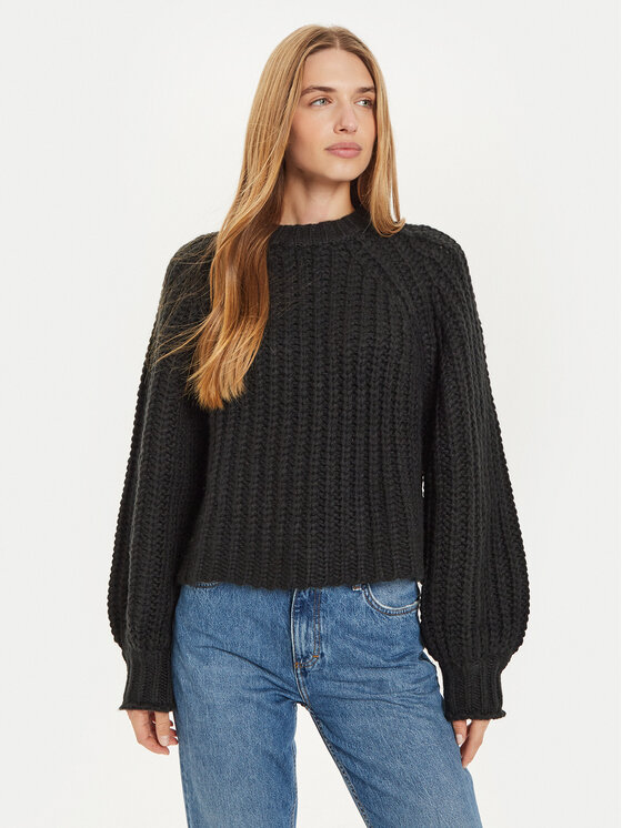 Wrangler Sweter 112356480 Czarny Relaxed Fit