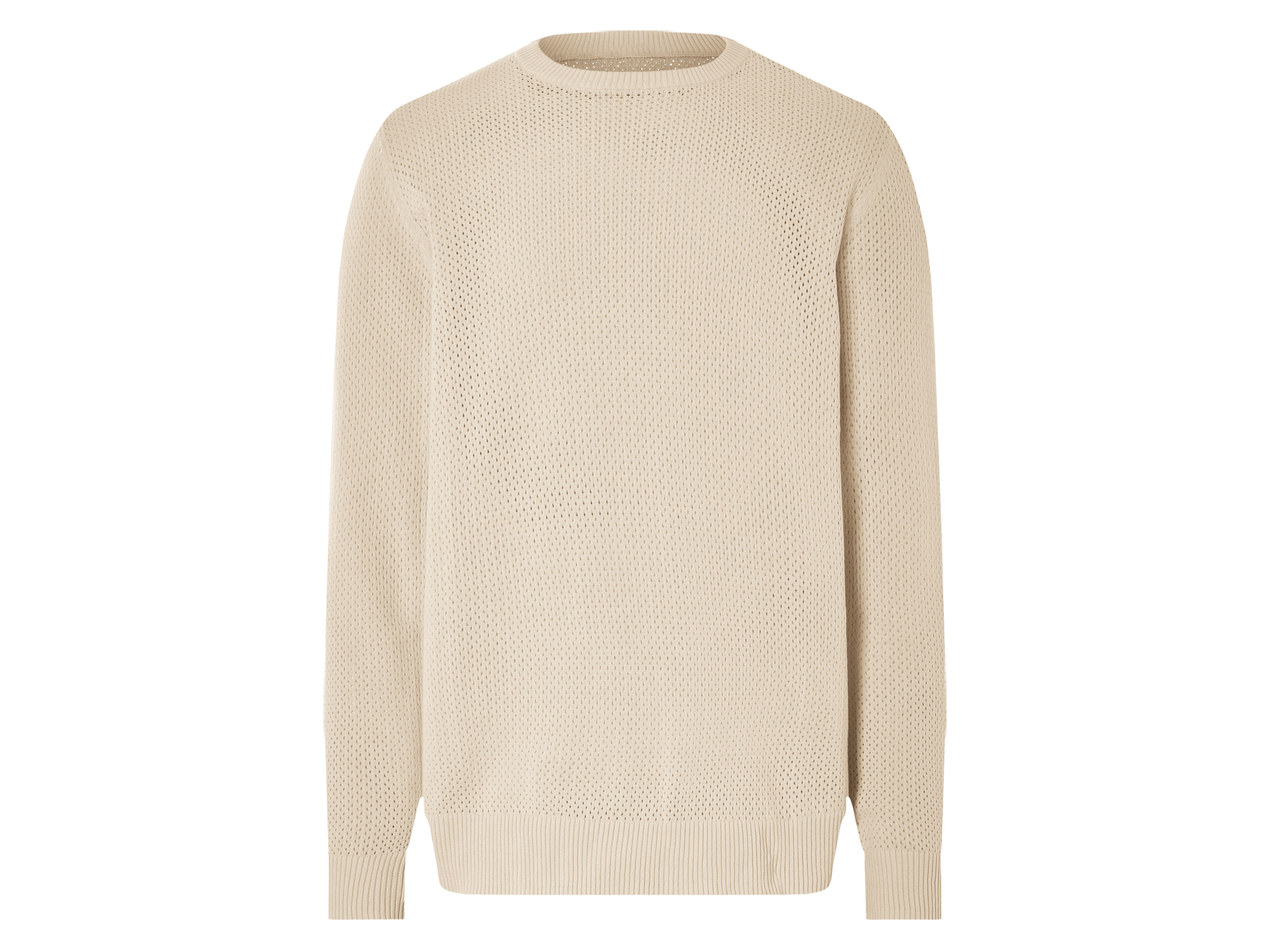 LIVERGY® Sweter dzianinowy męski z bawełny (Biały, S (44/46))