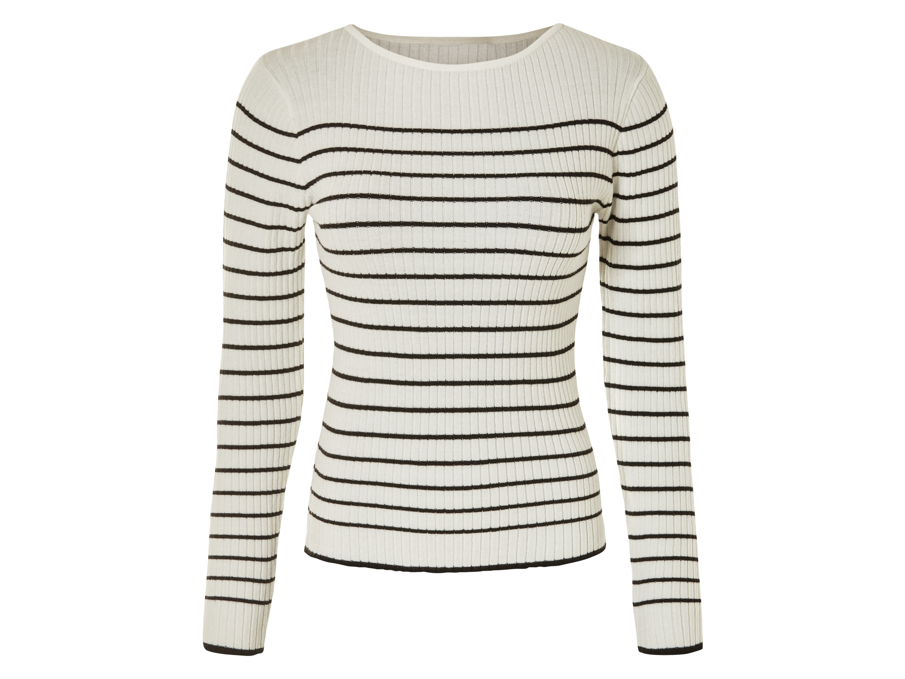 esmara® Sweter damski z dzianiny prążkowanej	 (W paski, XL (48/50))