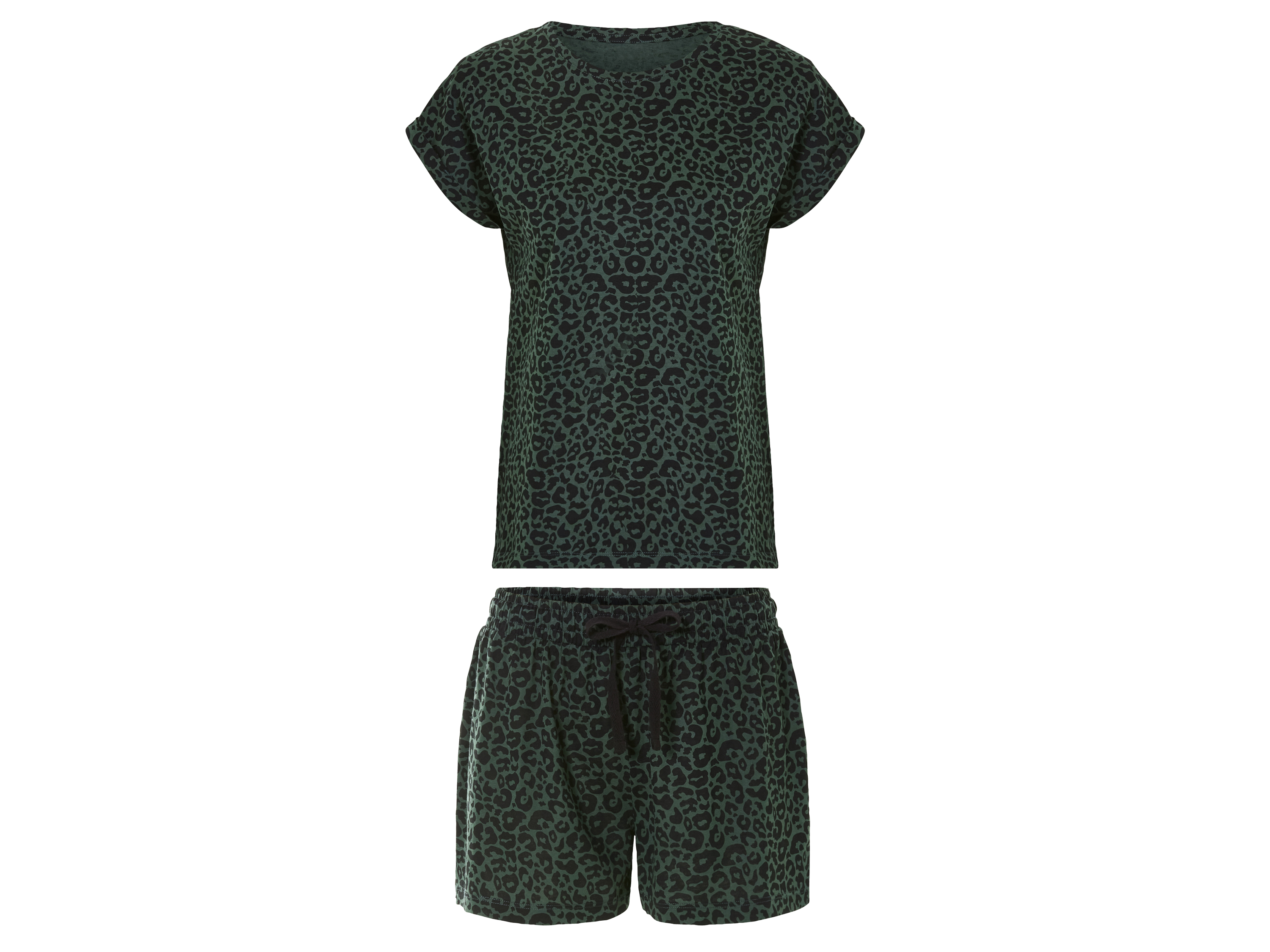 esmara® Piżama damska z bawełny (Zielony/czarny, XS (32/34)) miniaturka