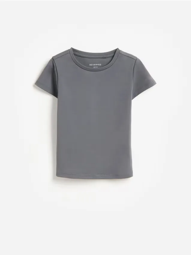 Reserved - Gładki t-shirt - ciemnoszary