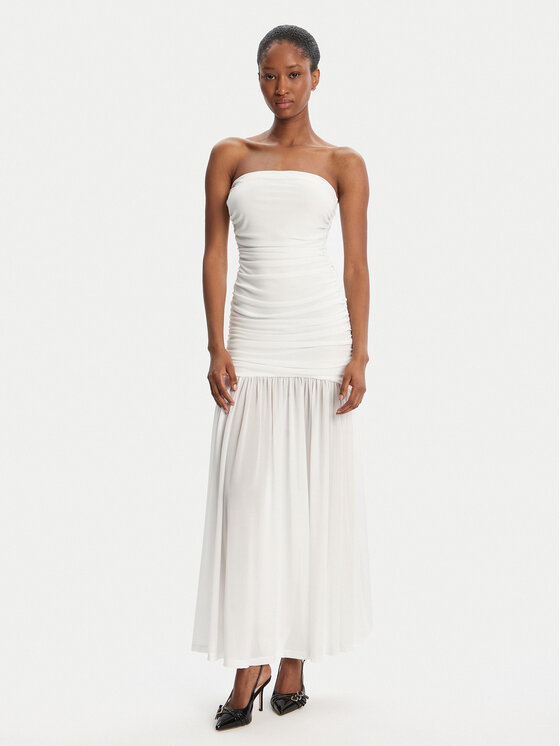 Bardot Sukienka wieczorowa Solana Mesh 59875DB2 Biały Slim Fit