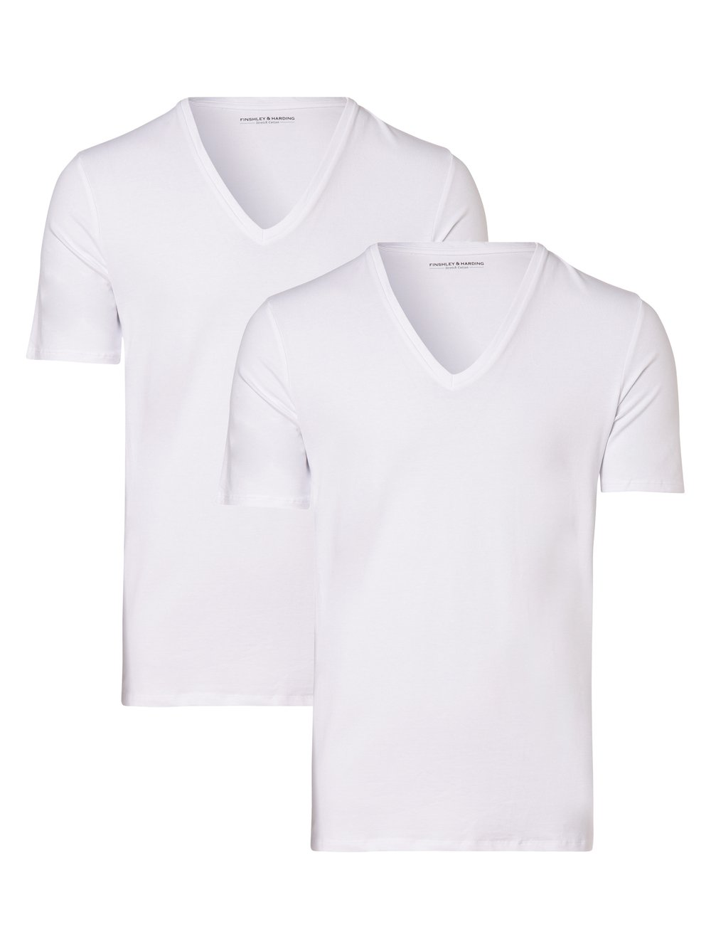 Finshley & Harding T-shirty pakowane po 2 szt. Mężczyźni Bawełna biały, M